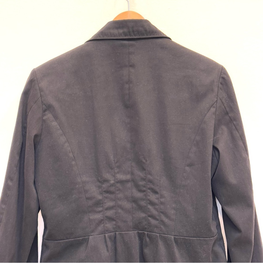 sandwich_  Vintage Cropped Blazer Size 10 Velvet / Silk Ruffle Trim Romantic - Picture 9 of 13